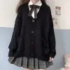 Japan Cott Student Mehrfarbige Pullover Strickjacke Uniformen Mädchen V-Ausschnitt Cosplay Gestrickte Frühling Schule Herbst 100% R6Cj #