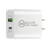 Adaptateur de voyage chargeur mural 20W PD 3.0 USB C à C adaptateur de prise d'alimentation rapide pour Iphone Samsung Huawei Xiaomi prise US EU couleur blanche 100 pièces/boîte