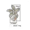 Studörhängen 9.4G Faux Pearl Lily Earring Mans-Made Light Luxury Jewelry and Accessories Copper Zircon Wild