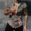 Chemises décontractées pour hommes Chemise hawaïenne Mode manches courtes pour hommes Léopard Print Art Vintage Harajuku Y2k Tops Streetwear Vêtements confortables