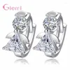 Hoopörhängen 925 Sterling Silver Jewelry for Women Angel Shape CZ Crystal Earring Romantic Engagement Presentleverans