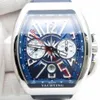 Produkty męskie Vanguard 44 mm Watch 7750 Valjoux Automatyczny ruch z funkcjonalnym chronografem Watch Blue Dial Expoded Numer201h