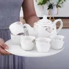 Conjuntos de chá cerâmica café chá conjunto drinkware nordic alívio phnom penh pote copo bandeja titular casa tarde chaleira fria água