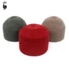 Berets Casual Knitted Muslim Men Prayer Hats Winter Warm Beanies Cap Islamic Ramadan