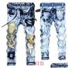 Herren Jeans Herren Denim Designer-Loch Hochqualitätsgerissen für Männer Größe 28-38 40 42 2022 Herbst Spring Hip Hop Punk Streetwear Drop del Dh4sh