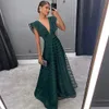 emerald A Line Evening Dres Cap Sleeves Deep V Neck Prom Gowns Floor Length Women Party Special Ocn Dr 2023 J1IJ#