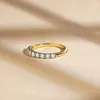 Cluster-Ringe aus 925er-Sterlingsilber, 2,5 mm, alle Moissanit-Eheringe, edler Schmuck, goldfarbener Ring für Frauen
