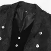 メンズトレンチコートブラック中世のジャクアードテールコートジャケットメンゴスロングスチームパンクフォーマルゴシックビクトリア朝のフロックコートパーティーハロウィーン