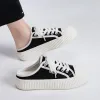 Boots White Shoes for Women Girl's Black Shoes Casual Basic No Back Canvas Slippers Slip on 2022 Summer New Nice Quality Sneakers