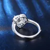 Anéis de Cluster Miliyalier 1CT VVS1 D Moissanite Anel de Coração para Mulheres S925 Sterling Silver Noivado Promessa de Casamento Passar Teste Gra Jóias