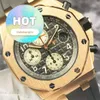 AP Casual Brance Watch Epic Royal Oak Offshore Series 26470or Mens Watch 18K Rose Gold Timer 42 mm Automatyczna gwarancja zegarków mechanicznych