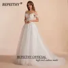 Robes sexy urbaines BEPEITHY Une ligne chérie mariée fête de mariage 2023 sans manches balayage train goutte épaule dentelle ivoire blanc robe de mariée yq240329