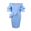 Am031222 Layered One Line Neck Lotus Leaf Sleeves Wrapped Hip Light Mature Style Banquet High Waist Skirt Dress 507608