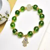 Link Armbanden 10mm Natuurlijke Groene Olijf Kristal Armband Mode Edelsteen Sieraden Reiki Genezing Cadeau Voor Vrouwen 1pcs