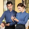 Snabbmatrestaurang servitör Workwear LG Sleeve Milk Tea Fruit Hotel Kabob Hot Pot Snack Restaurant Work Wear T-shirt 19pw#