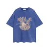 Herren Designer Rhu T-Shirt Vintage Retro Washed Shirt Luxusmarke T-Shirts Damen Kurzarm T-Shirt Sommer Kausal T-Shirts Hip Hop Tops Shorts Kleidung Verschiedene Farben-17