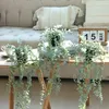Декоративные цветы искусственное висящее растение реалистичное фальшивое эвкалиптовое листья настенная комната