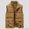 Casual épais gilet hommes solide hiver cargo manches veste homme 2024 Fi Zippper velours côtelé col roulé chaud garçon outwear G1Vs #