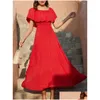 Grundlegende Freizeitkleider Elegantes gefaltetes Maxikleid Frauen Sommer Y Off Shoder Rückenfrei Rot Lange Brautjungfer Weibliche Boho Strand Sommerkleid D Dhha8