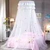 Été princesse vent moustiquaire créative élégante ronde dentelle bordure insecte lit à baldaquin Net chambre lit suspendus décorations 240315