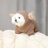 Hundkläder vinterstil små kläder husdjur fyrbenta björnörar som kämpar valp teddy katt