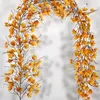 Dekorativa blommor Simulering Autumn lämnar Halloween Rattan Thanksgiving Harvest Festival Decoration Winding Flower Vine