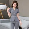 bellezza Sal estheticienne Spa Uniforme Massaggio Abiti da lavoro Piede Terapista Abiti da lavoro per le donne Blu Estetista Uniforme Suit 19vj #