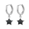 Hoop Earrings Silver Color Small Five-pointed Star Earring For Women Girl Simple Korean Fashion Ear Buckles Trendy Jewelry Accessories