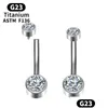 Navel Bell Button Rings G23 Titanium Piercing Cartilage Clicker Helix Zircon Septum Belly Hinge Segment Ring Y Body Jewelry Labret Wom Otr7I