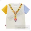 Dzieci urocze niedźwiedź haft haftowa chłopcy kolorowy list drukowane Strps swobodne topy dziewczynki z kreskówek koszulki z krótkim rękawem designerskie ubrania Z7413