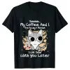 divertente gatto Shhhhh .... Il mio caffè e io stiamo avendo un momento Stampa T-shirt T-shirt estive Femme per abiti da donna Donna Top Tees p13U #