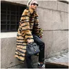 Cappotto da donna in pelliccia sintetica da donna invernale leopardato caldo cappotto P soprabito moda giacca imitazione di alta qualità taglie forti 4Xl 5Xl 6Xl 7Xl 8Xl Dhr6F