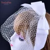 Youlapan VA03 Kort vit Bridcage Veil Blusher Veils Wedding Bridal Hats Fi Fascinators Headpiece Party Hat Hair Accory P3li#