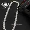 Hiphop Chain Cluster Tennis Necklace 10mm S925 Sterling Silver White Gold Plated Iced Out Moissanite Diamond Tennis Necklace