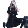 schwarze JK-Uniform Matrosenanzug Schulkleidung Frauen Schuluniform Soft Punk Lolita Magic Frt Halen Fi s W5ml #