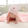 Couvertures d'éléphant cartoon baignoires towles avec hotte litière thermique douce pour les bébés nés enveloppe de babes en mousseline