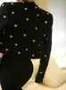 Giacche da donna 2024 Giacca corta in lana nera di alta qualità Love Primavera Piccolo profumo Runway Design Tweed Top