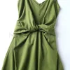 Modishdutti 2023 Spring Summer Women Sexy V-dions Backl Camisole Party Dr Casual Rleevel Green Line Midi Dres Ladies K2KW#