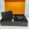 Set di confezioni regalo con fibbia in acciaio di moda di design su entrambi i lati, larghezza 38 mm, portafoglio da uomo di alta qualità