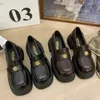 Casual Shoes Platform Shoe Loafers Women Slip-On Black Retro Soft Sole Lightweight Work bekvämt för 2024
