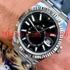 Fornecedor de fábrica Sky Dweller pulseira de aço 326934 mostrador preto 18k moldura canelada movimento automático relógio masculino relógios de pulso346g