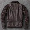 Pelle da uomo in ecopelle Giacca in vera pelle da uomo Nuovi uomini Cappotto in pelle di vacchetta Abbigliamento in pelle da uomo Giacche da motociclista stile vintage Taglie forti 134 cm 240330