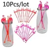 Disposable Cups Straws 10 Pcs/PACK Flamingo Art Cocktail Swizzle Sticks Drink Stirrer Coffee Muddler Puddler