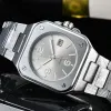 2024 Top-Luxusmarke Bell Herren Business-Freizeituhr Designer-Uhren Quarz-Armbanduhren Ross Edelstahl-Uhrenarmband Armbanduhr BR011