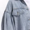 Single Breasted Lantern Sleeve Denim Jacket Women Spring Autumn Fi Loose Short Jeans Coats Female Outerwear Casual 2024 L2QM#