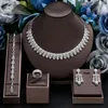 Ketting Oorbellen Set Dubai Zirkonia 4 Stuks Luxe Bruids Bruiloft Sieraden CZ Mode Dames Elegante Styling Accessoires