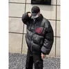 Zimowe gęste ciepłe kurtki mężczyźni parkas street harajuku haft litera gwiazda wodoodporna płaszcza unisex hip hop luźna marna A74D#