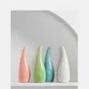 花瓶花瓶ホワイト/緑/緑/シアン/飾りリビングルーム北欧のダイニングテーブルホームデコレーションセラミック5.5x18x1 cm