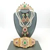 Set di gioielli marocchini set da donna arabia in metallo catena da sposa orecchini da croona di tiara corona di tiara h16i#