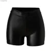 Women's Shorts 2022 Sexy Womens Shiny Elastic High Waist Faux PU Leather Short Pants Slim Hot Dance Clubwear Mini 240329